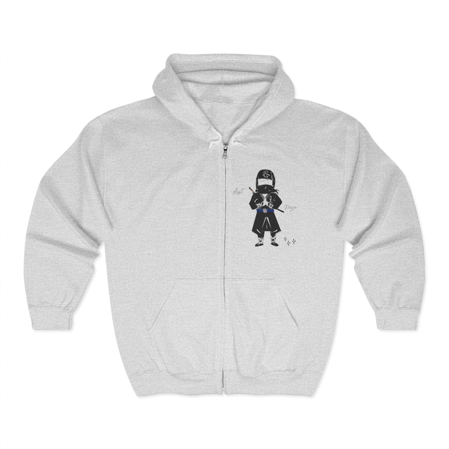 楽しくて快適なジップアップ忍者パーカー - クラシックな和風グラフィックTシャツ | FunWearCode