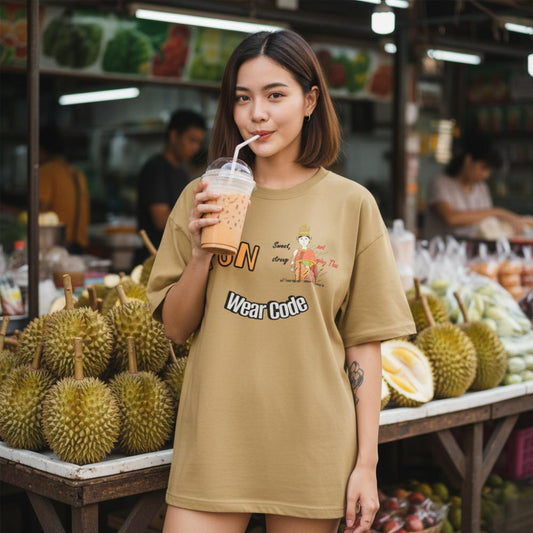 楽しいソフトスタイル オーバーサイズTシャツ - 遊び心のあるタイ人女性のグラフィックTシャツ | FunWearCode