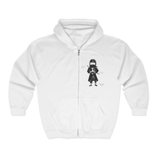 楽しくて快適なジップアップ忍者パーカー - クラシックな和風グラフィックTシャツ | FunWearCode