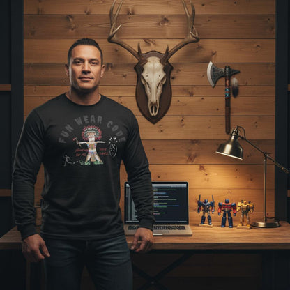 着心地の良い長袖スウェットシャツ - スペシャルエディション アメリカンインディアン グラフィック スウェットシャツ | FunWearCode