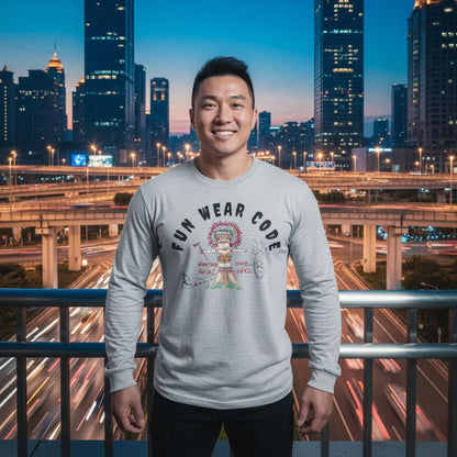 着心地の良い長袖スウェットシャツ - スペシャルエディション アメリカンインディアン グラフィック スウェットシャツ | FunWearCode