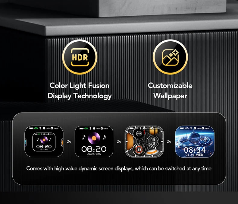 AI翻訳機能搭載スポーツワイヤレスイヤホン - LCDタッチスクリーン搭載 光るイヤーフック | FunWearCodeのセレクション