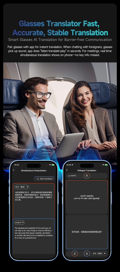 アップグレードされたスマートサングラス ユニセックス - カメラビデオ AIインタラクション 翻訳 Bluetooth通話 | FunWearCodeのセレクション