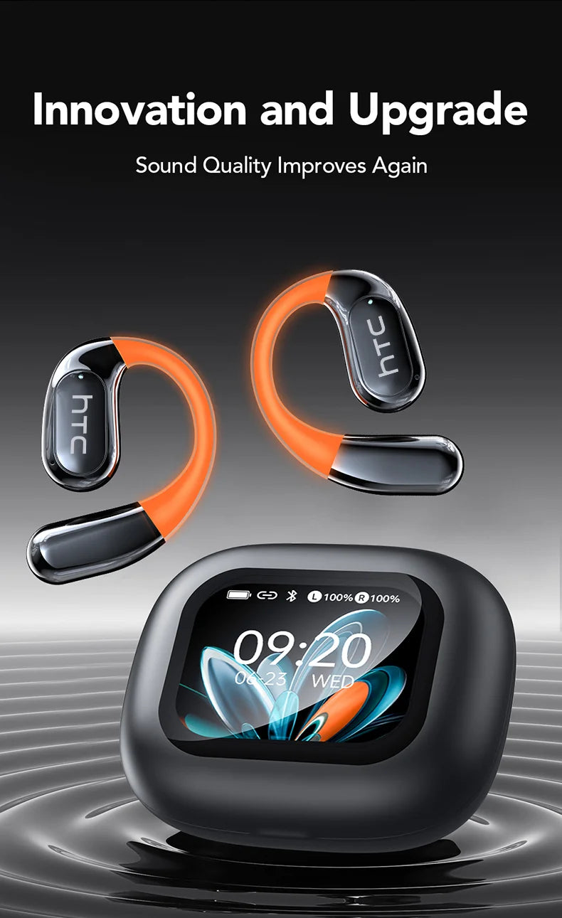 AI翻訳機能搭載スポーツワイヤレスイヤホン - LCDタッチスクリーン搭載 光るイヤーフック | FunWearCodeのセレクション