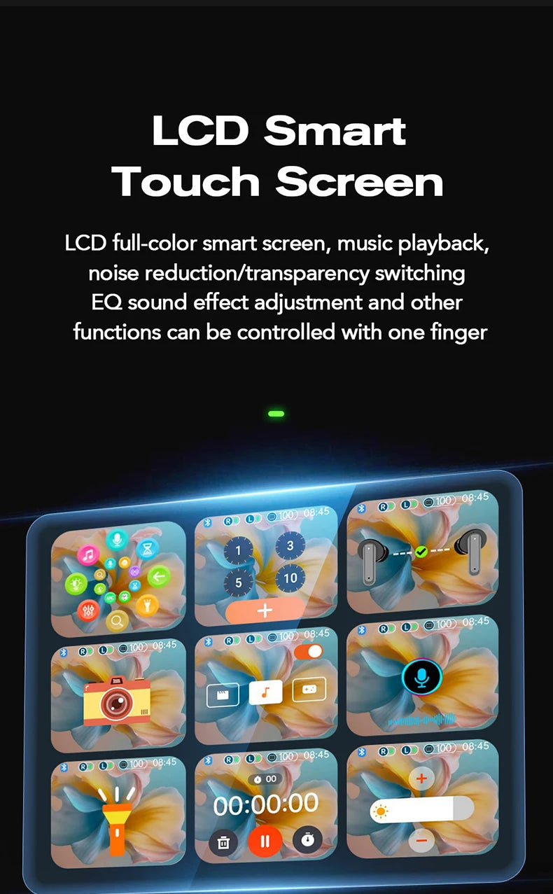 AI翻訳機能搭載スポーツワイヤレスイヤホン - LCDタッチスクリーン搭載Bluetoothイヤホン、HDマイク搭載 | FunWearCodeのセレクション