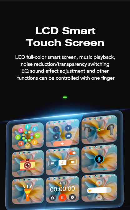 AI翻訳機能搭載スポーツワイヤレスイヤホン - LCDタッチスクリーン搭載Bluetoothイヤホン、HDマイク搭載 | FunWearCodeのセレクション