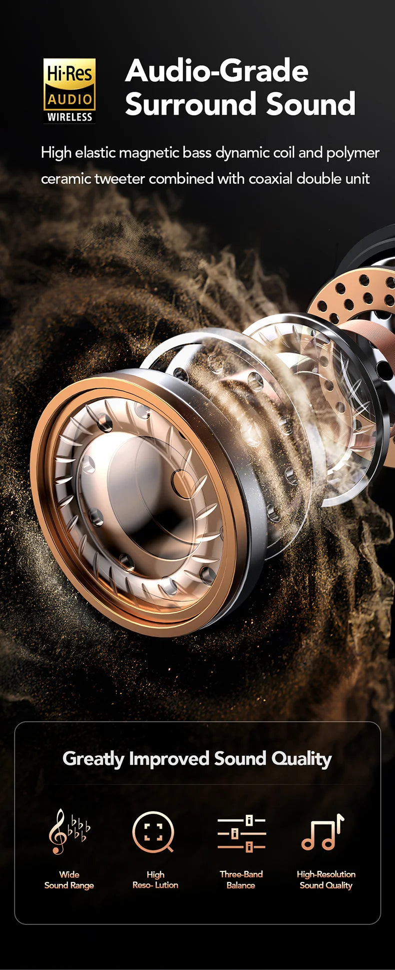 AI翻訳機能搭載スポーツワイヤレスイヤホン - LCDタッチスクリーン搭載 光るイヤーフック | FunWearCodeのセレクション