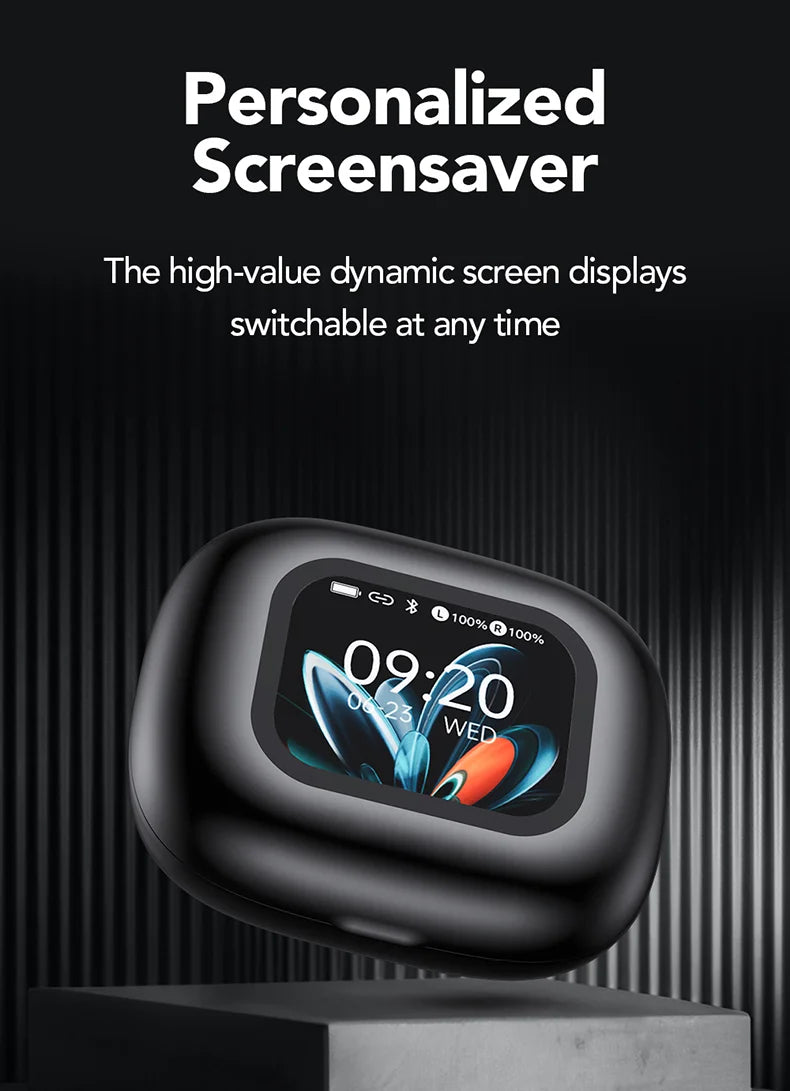 AI翻訳機能搭載スポーツワイヤレスイヤホン - LCDタッチスクリーン搭載 光るイヤーフック | FunWearCodeのセレクション