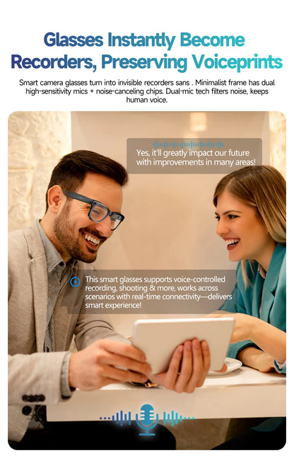 アップグレードされたスマートサングラス ユニセックス - カメラビデオ AIインタラクション 翻訳 Bluetooth通話 | FunWearCodeのセレクション