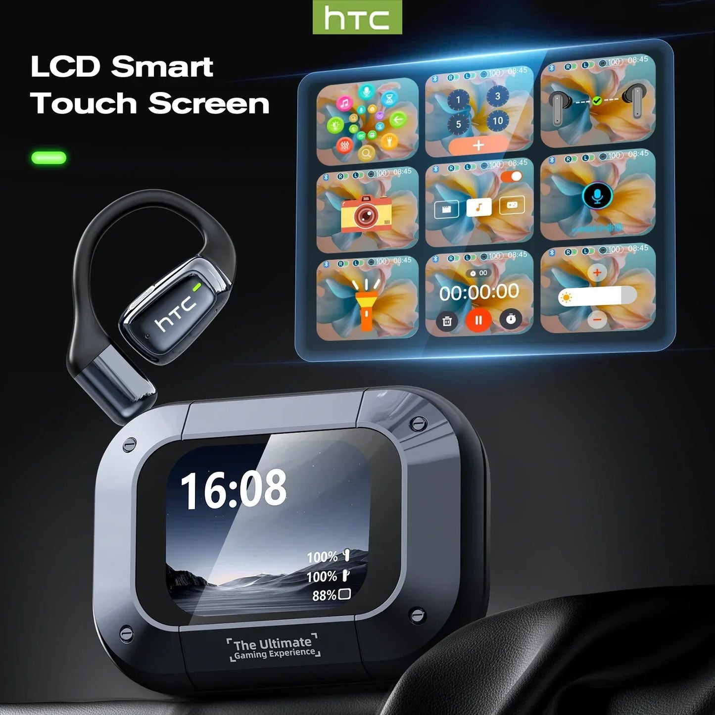 AI翻訳機能搭載スポーツワイヤレスイヤホン - LCDタッチスクリーン搭載Bluetoothイヤホン、HDマイク搭載 | FunWearCodeのセレクション