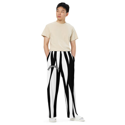 All-over print unisex wide-leg pants | Sports Streetwear Zebra Sweatpants | FunWearCode