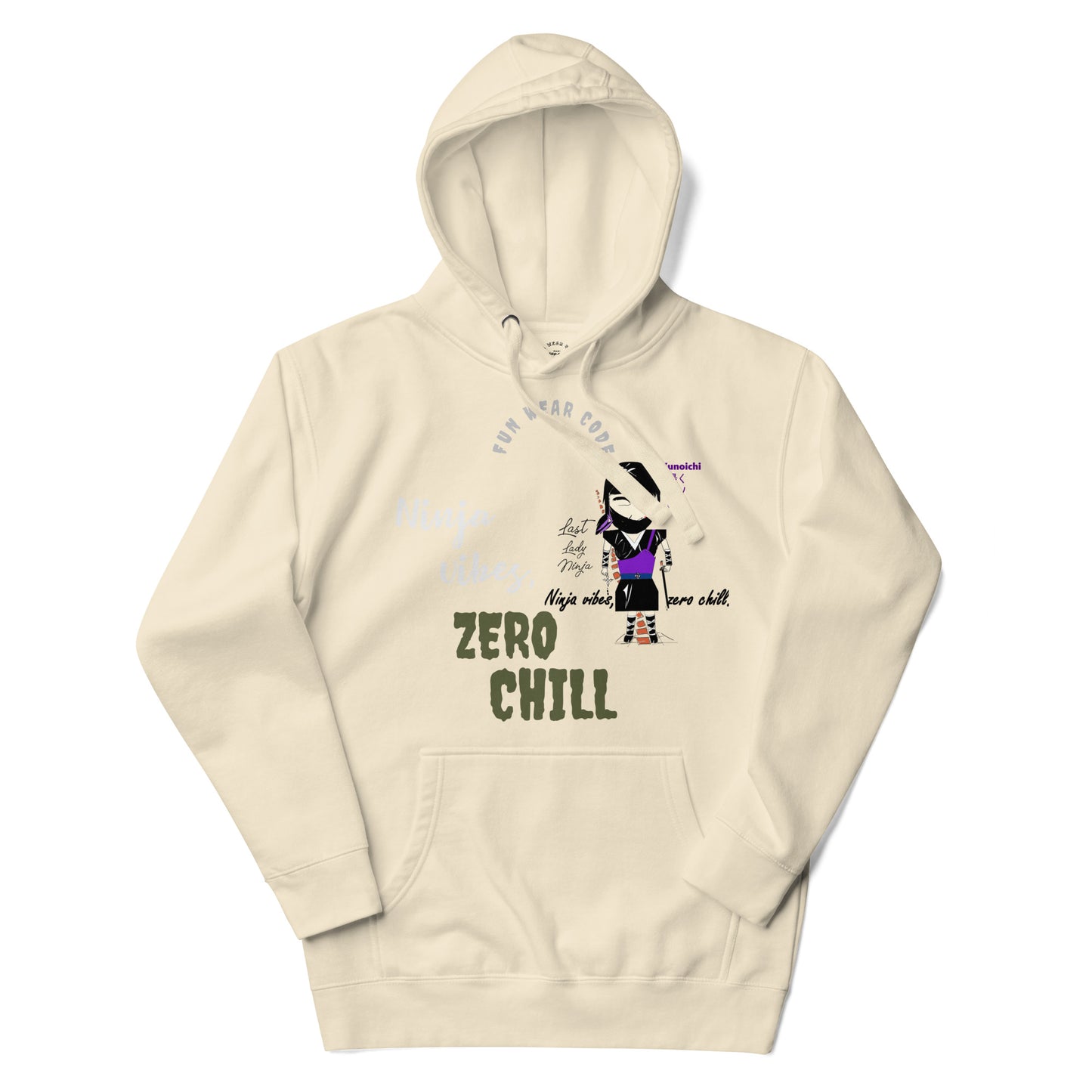 柔らかくて暖かいプルオーバーパーカー – レディニンジャグラフィックデザイン（女性用） | FunWearCode