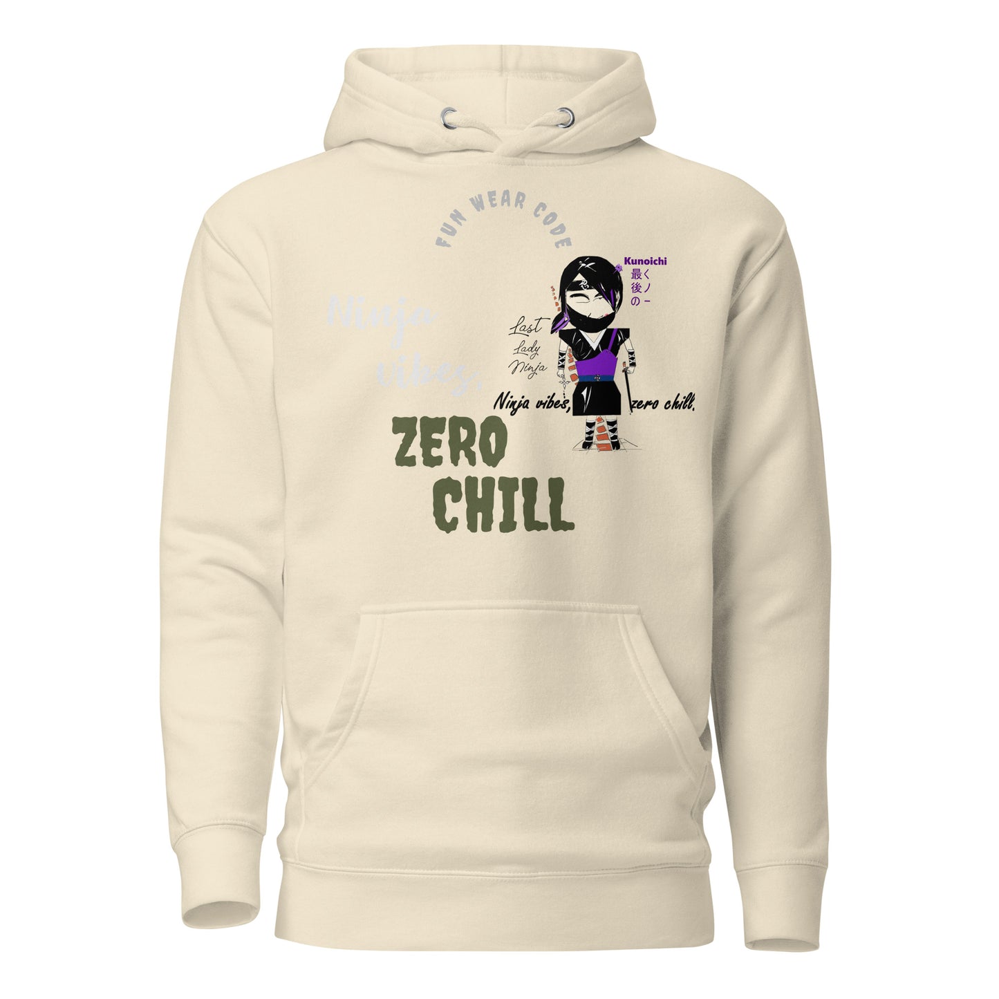 柔らかくて暖かいプルオーバーパーカー – レディニンジャグラフィックデザイン（女性用） | FunWearCode