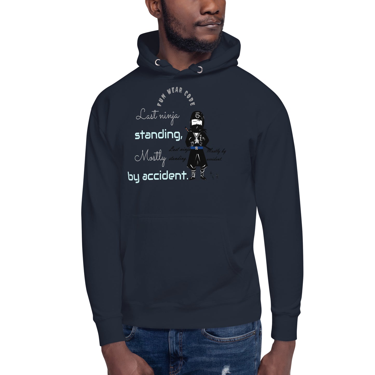 プレミアムプルオーバーパーカー – ユニークで気まぐれな忍者のグラフィックデザイン | FunWearCode