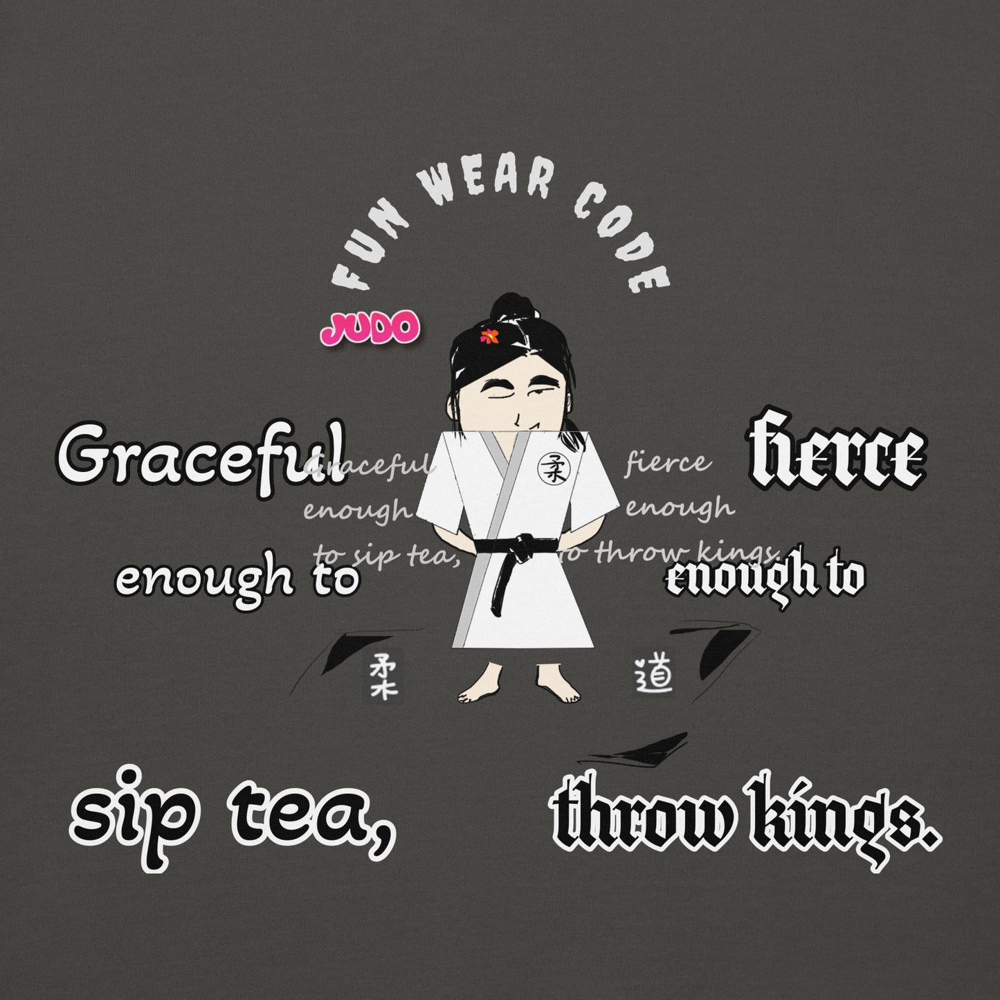 柔道女子グラフィックカートゥーンパーカー – 楽しい格闘技スウェットシャツ | FunWearCode