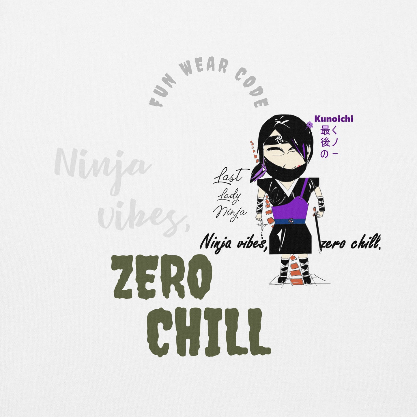 柔らかくて暖かいプルオーバーパーカー – レディニンジャグラフィックデザイン（女性用） | FunWearCode