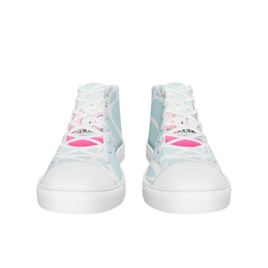 Women’s high top canvas shoes | Last lady ninja design (blue) | Funwearcode