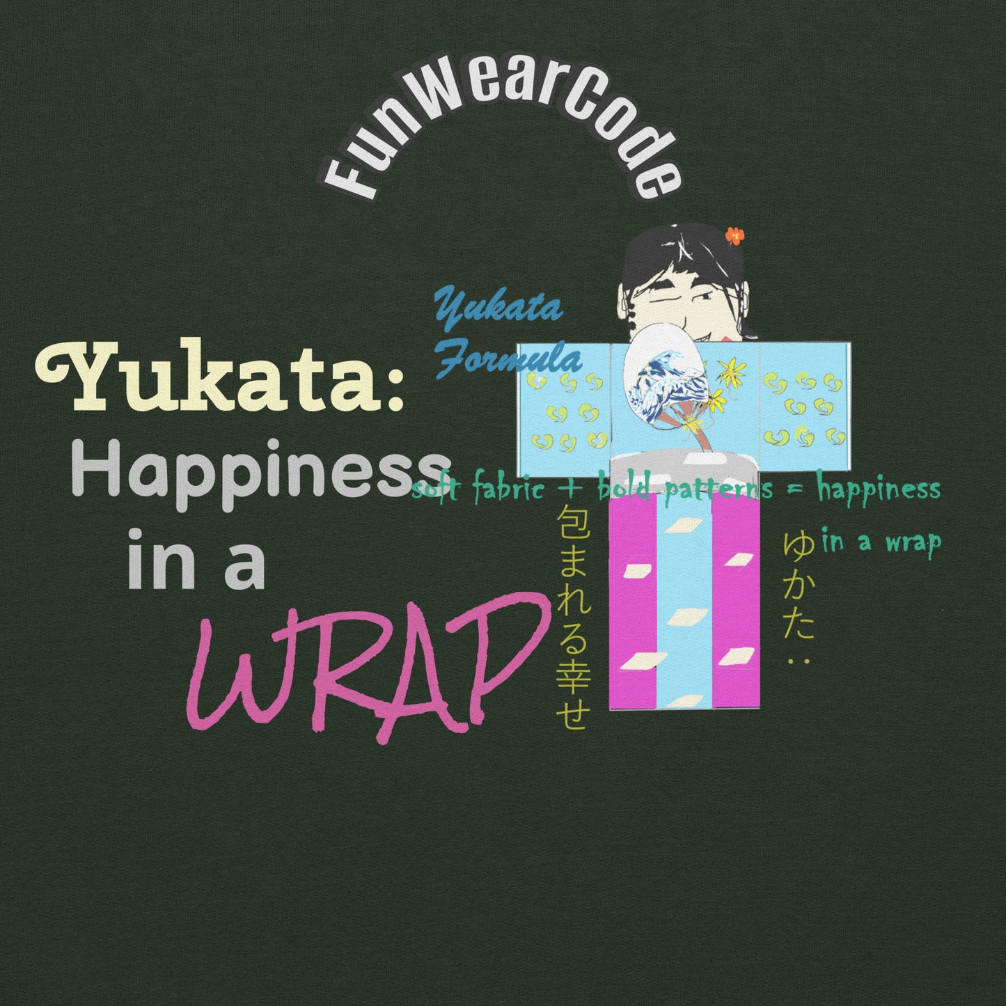 ユニセックス 浴衣グラフィックパーカー – 楽しい日本の象徴的なデザイン | FunWearCode