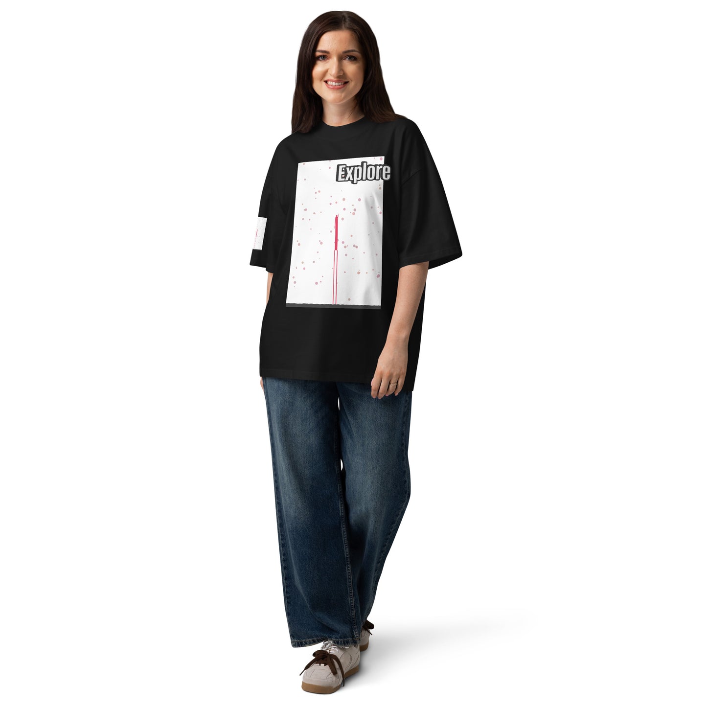 ユニセックス オーガニックオーバーサイズ ハイネックTシャツ — Human & Space 'Explore' コレクション