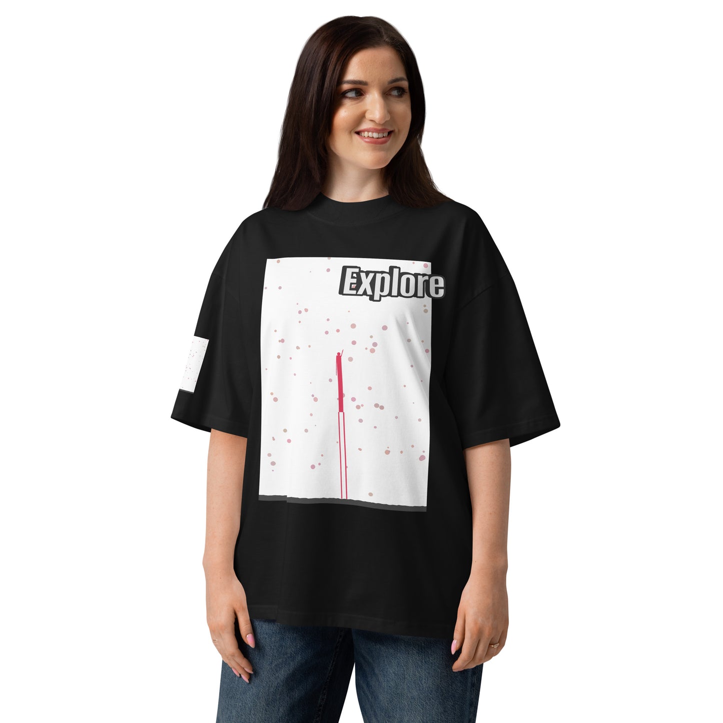 ユニセックス オーガニックオーバーサイズ ハイネックTシャツ — Human & Space 'Explore' コレクション