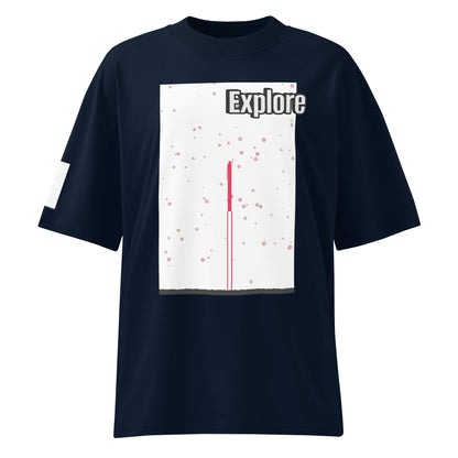 ユニセックス オーガニックオーバーサイズ ハイネックTシャツ — Human & Space 'Explore' コレクション