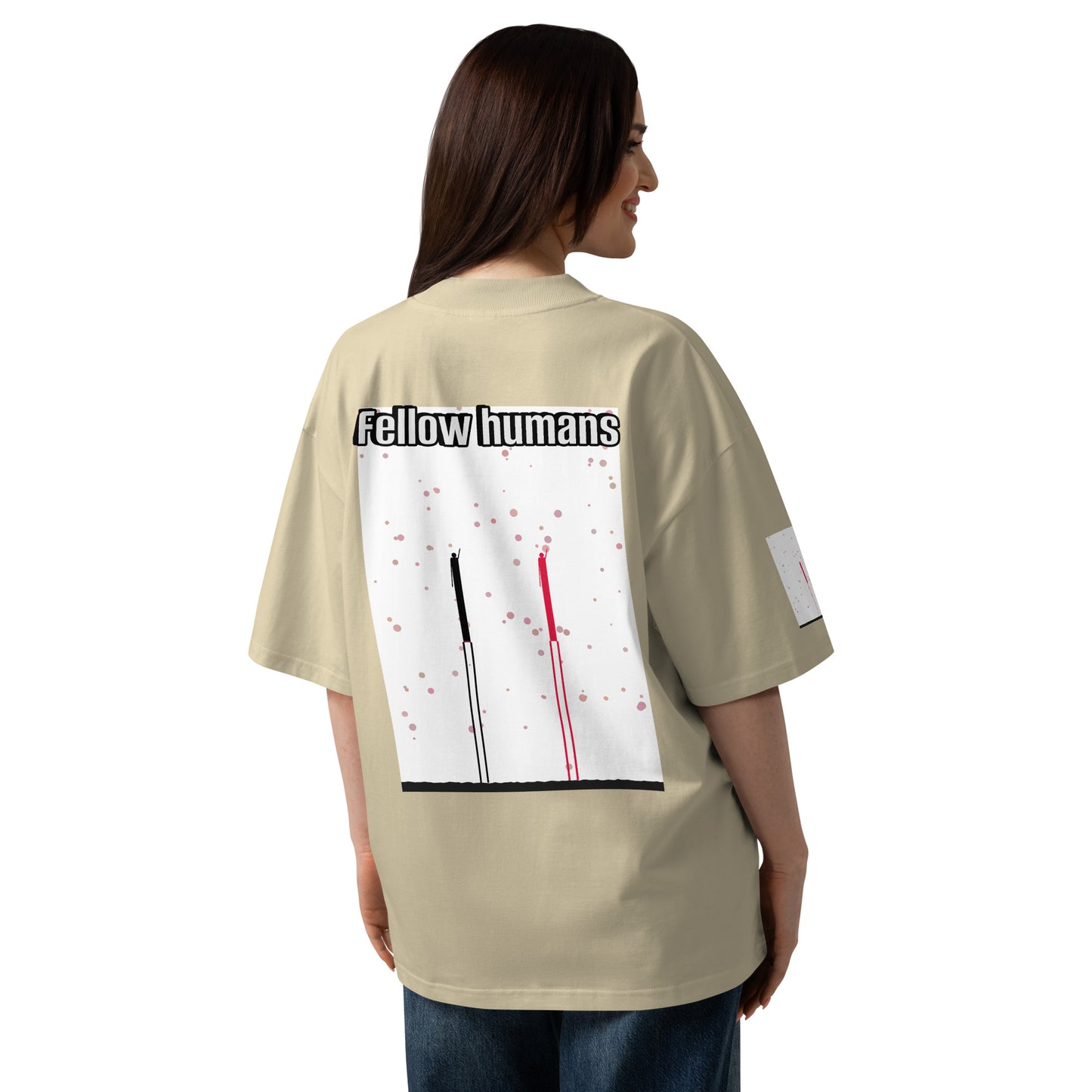 ユニセックス オーガニックオーバーサイズ ハイネックTシャツ — Human & Space 'Explore' コレクション