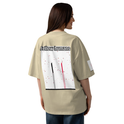 ユニセックス オーガニックオーバーサイズ ハイネックTシャツ — Human & Space 'Explore' コレクション