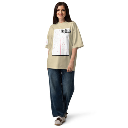 ユニセックス オーガニックオーバーサイズ ハイネックTシャツ — Human & Space 'Explore' コレクション