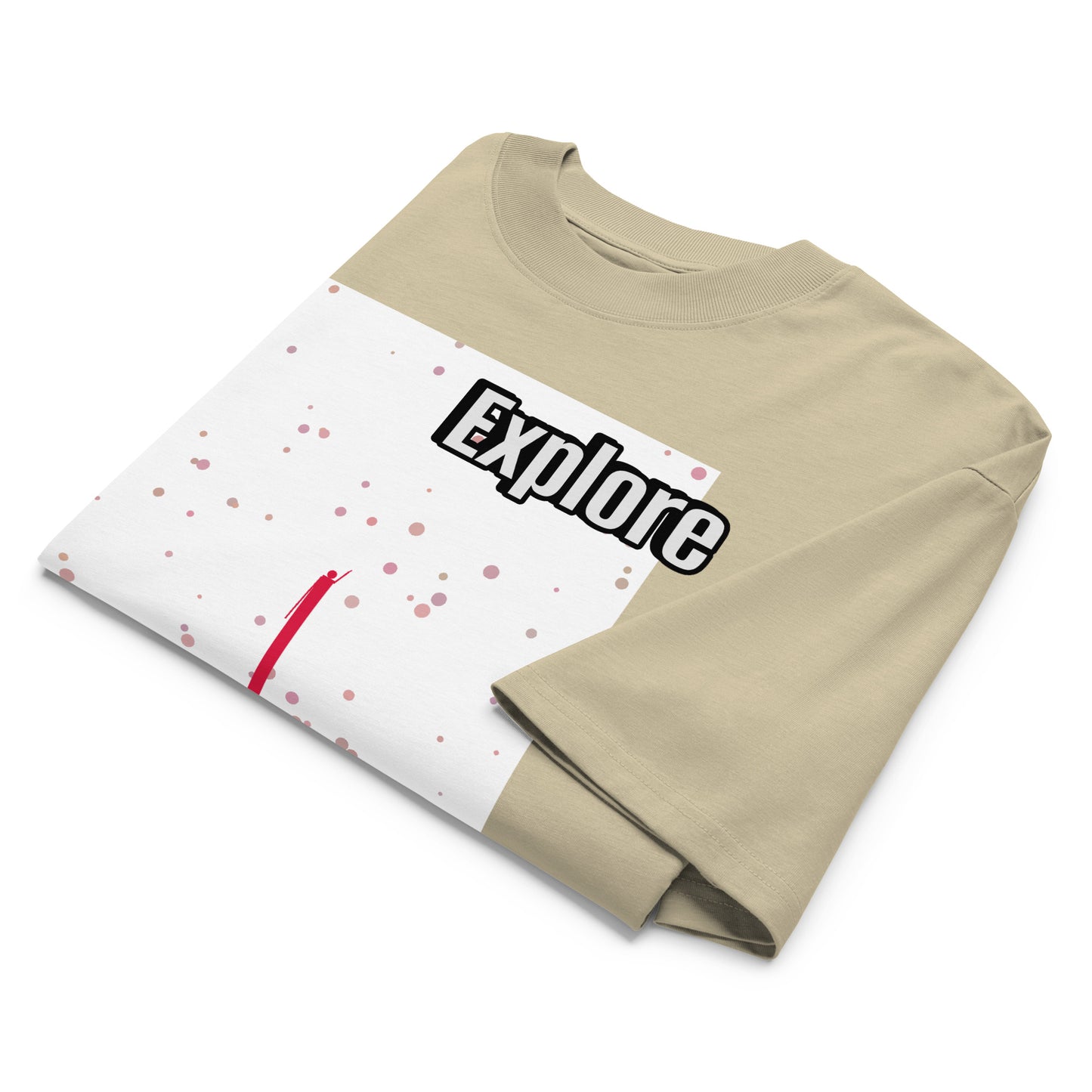 ユニセックス オーガニックオーバーサイズ ハイネックTシャツ — Human & Space 'Explore' コレクション