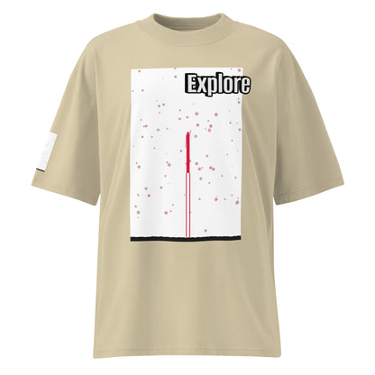 ユニセックス オーガニックオーバーサイズ ハイネックTシャツ — Human & Space 'Explore' コレクション