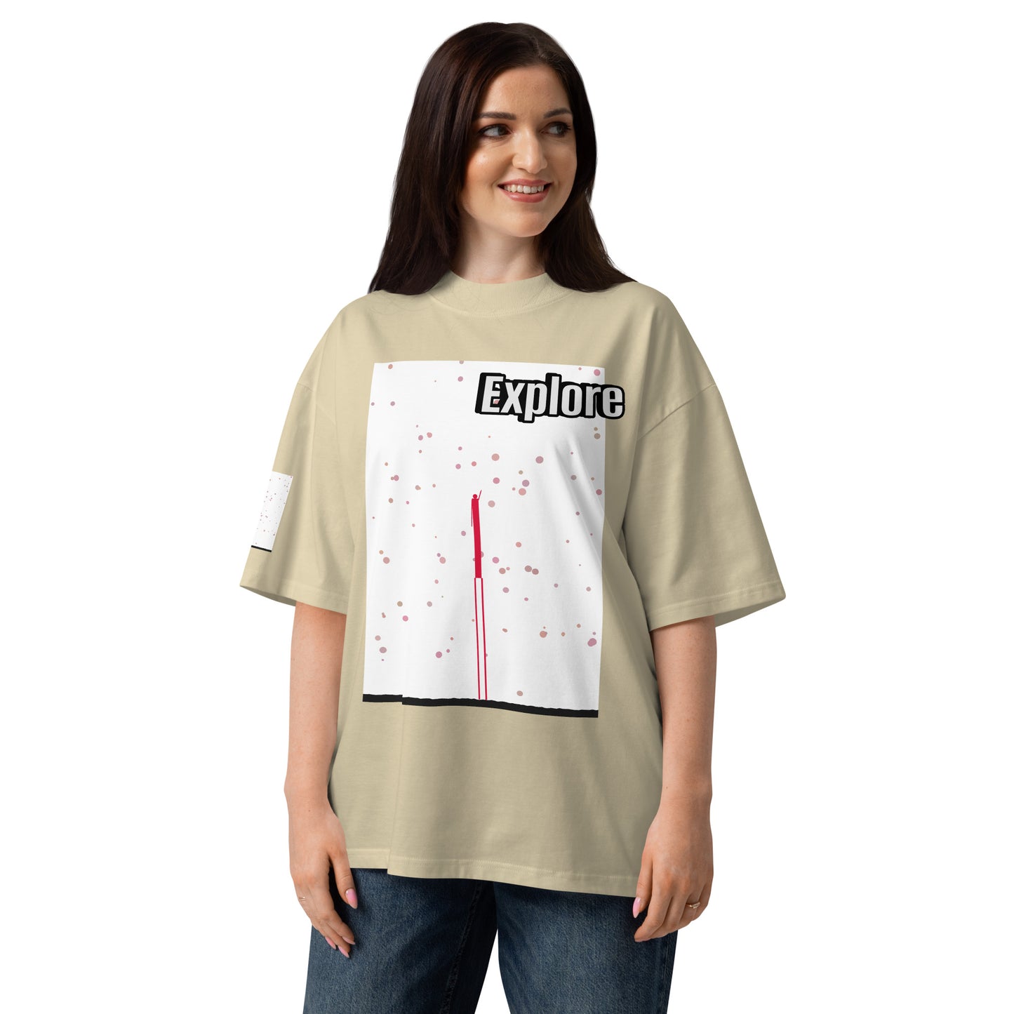 ユニセックス オーガニックオーバーサイズ ハイネックTシャツ — Human & Space 'Explore' コレクション