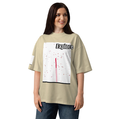 ユニセックス オーガニックオーバーサイズ ハイネックTシャツ — Human & Space 'Explore' コレクション