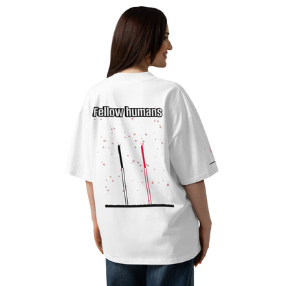ユニセックス オーガニックオーバーサイズ ハイネックTシャツ — Human & Space 'Explore' コレクション