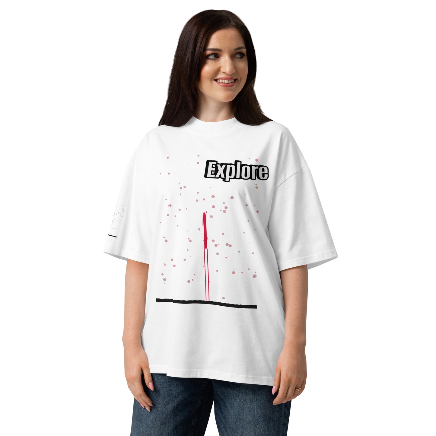 ユニセックス オーガニックオーバーサイズ ハイネックTシャツ — Human & Space 'Explore' コレクション