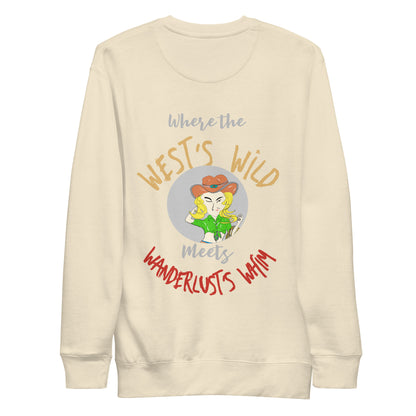 Premium Cozy Long Sleeve T-shirt – Classic Cowgirl Graphic Sweatshirt | FunWearCode