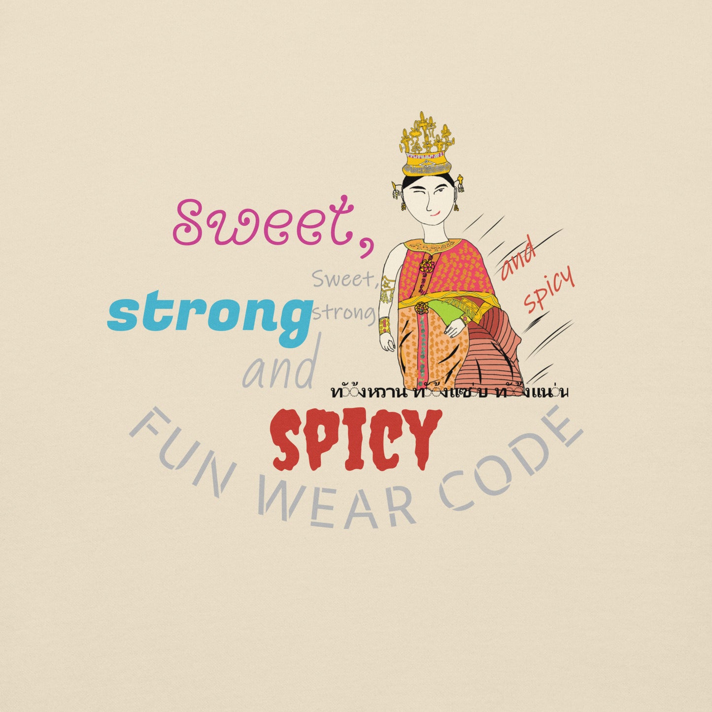 プレミアムロングスリーブTシャツ - 遊び心のあるタイ人女性のグラフィックTシャツ | FunWearCode
