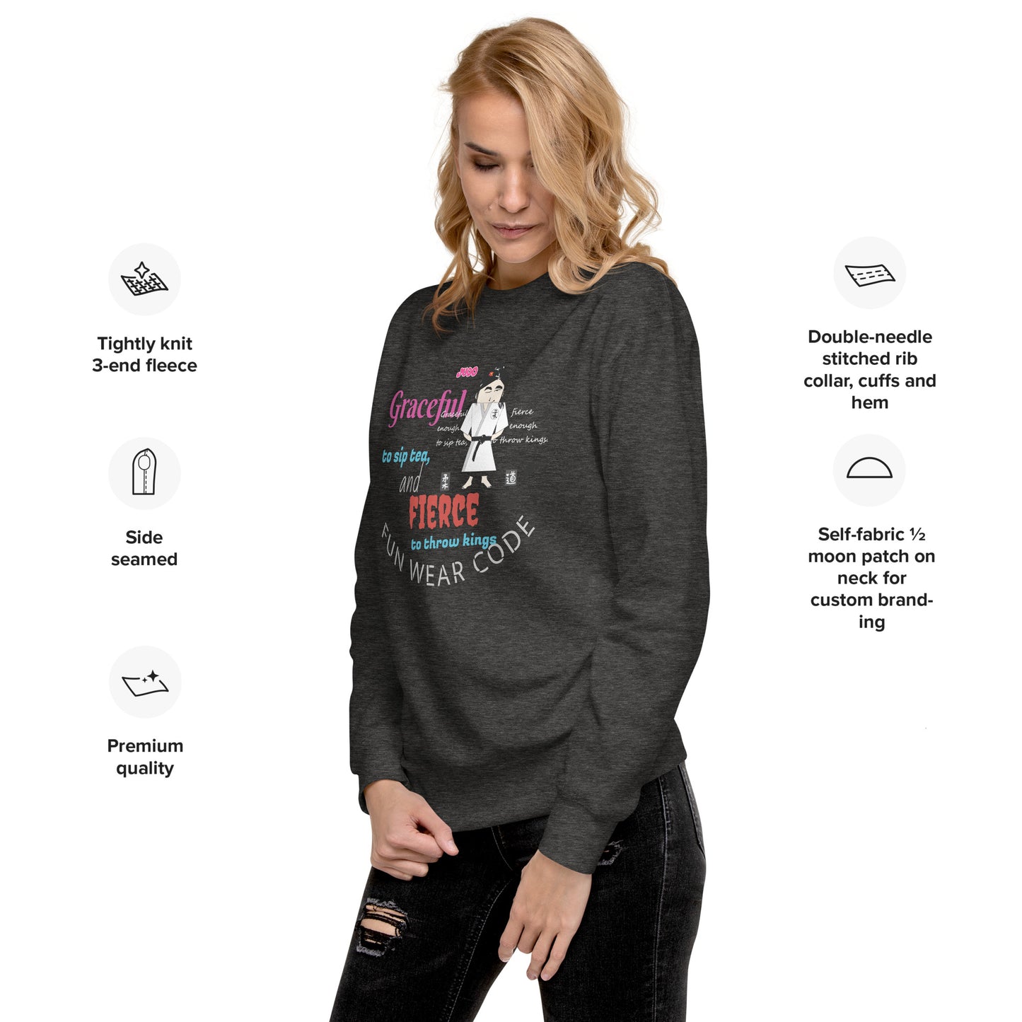 空手レディ ロングスリーブTシャツ – スタイリッシュな格闘技風シャツ | FunWearCode