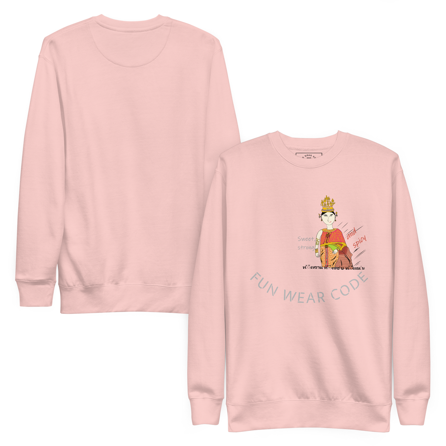 Premium Long Sleeve T-Shirt - Playful Thai Woman Graphic Tee | FunWearCode