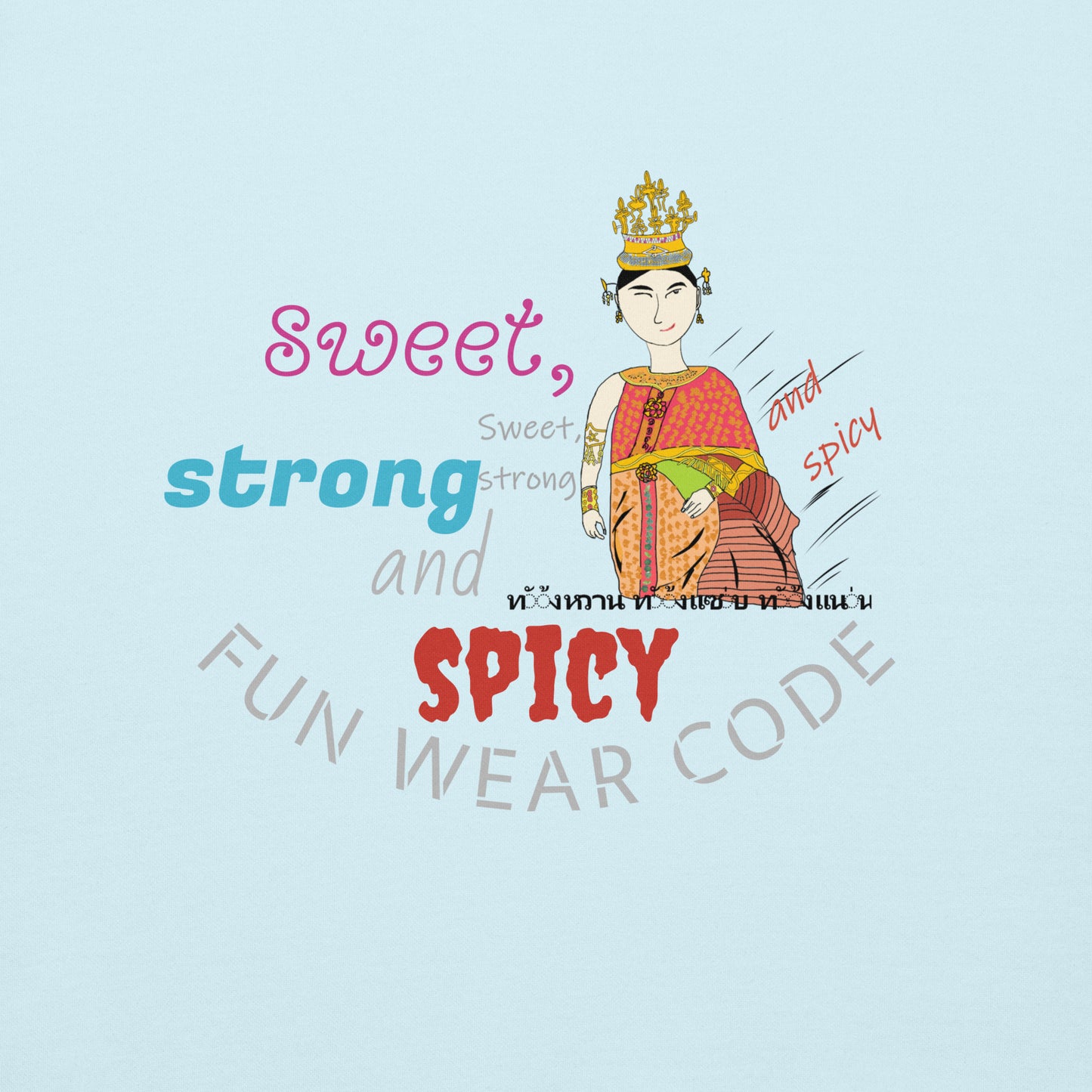 プレミアムロングスリーブTシャツ - 遊び心のあるタイ人女性のグラフィックTシャツ | FunWearCode