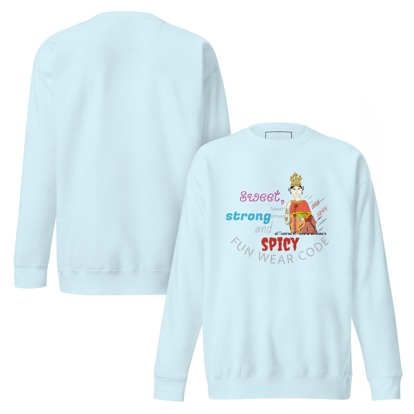 プレミアムロングスリーブTシャツ - 遊び心のあるタイ人女性のグラフィックTシャツ | FunWearCode