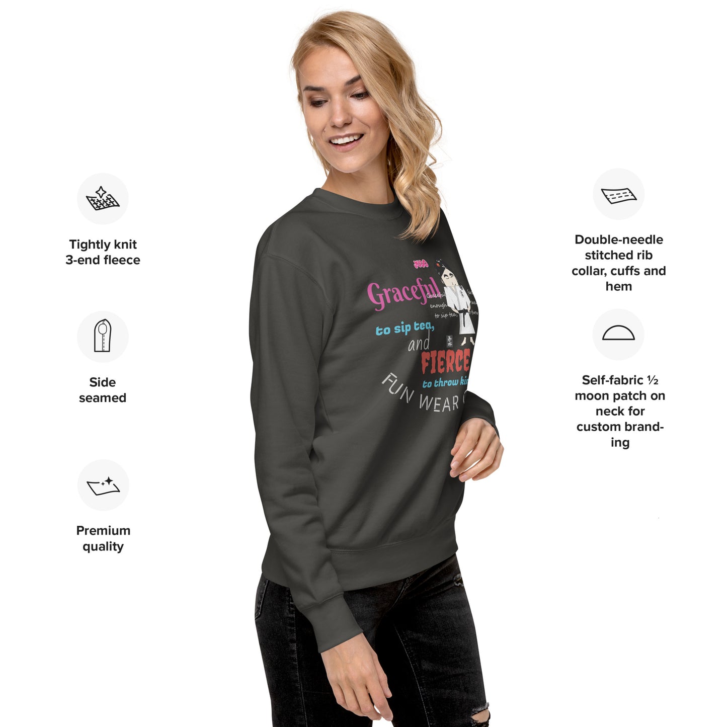 空手レディ ロングスリーブTシャツ – スタイリッシュな格闘技風シャツ | FunWearCode