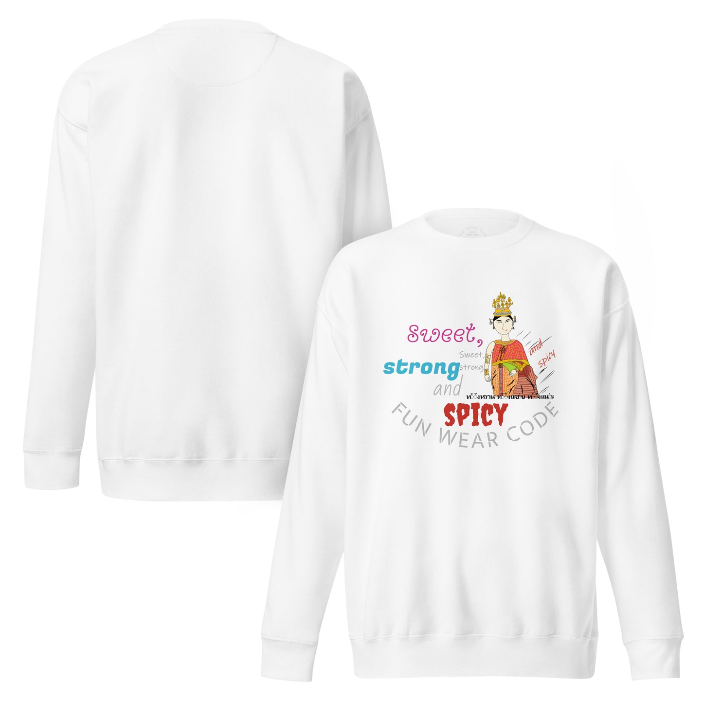 プレミアムロングスリーブTシャツ - 遊び心のあるタイ人女性のグラフィックTシャツ | FunWearCode