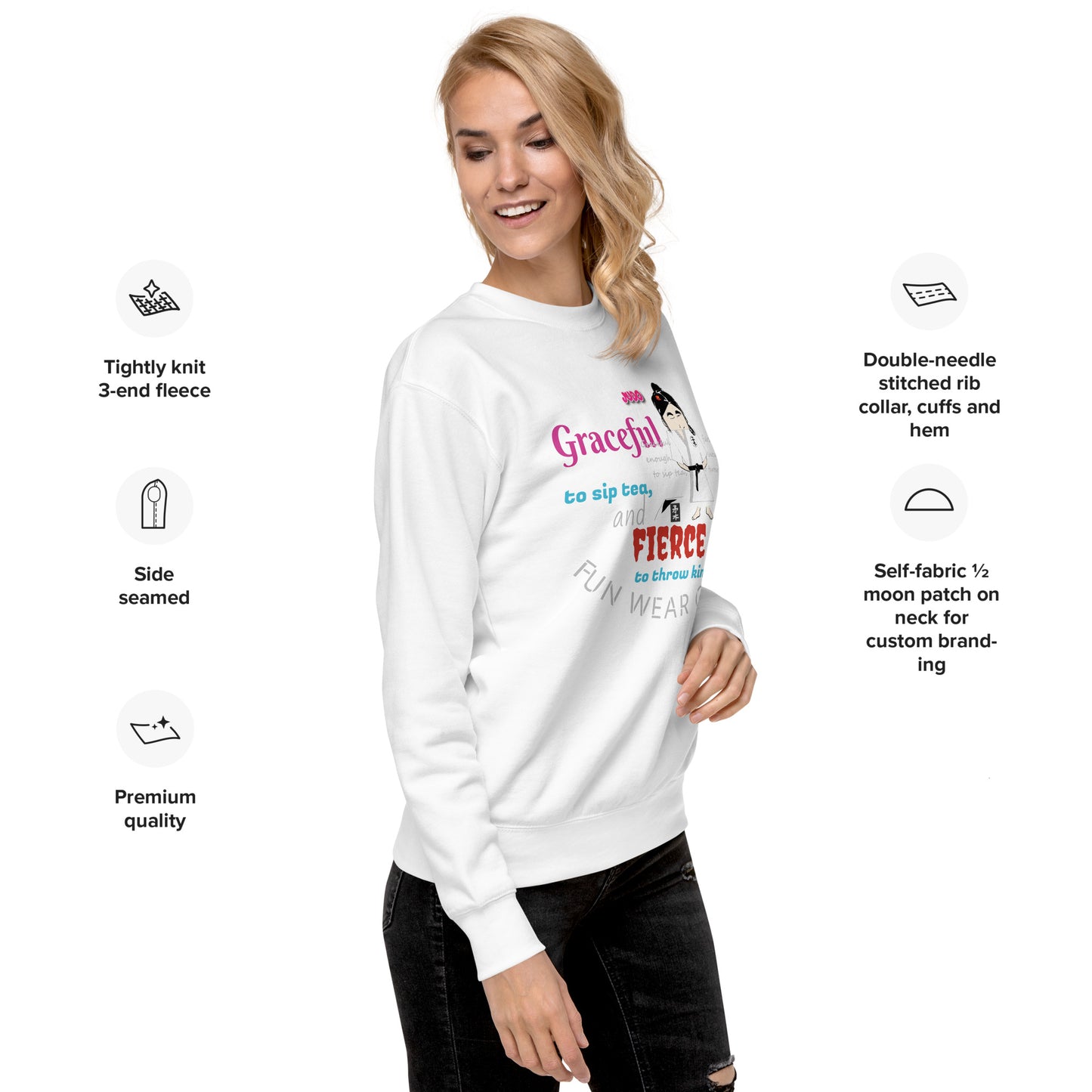空手レディ ロングスリーブTシャツ – スタイリッシュな格闘技風シャツ | FunWearCode