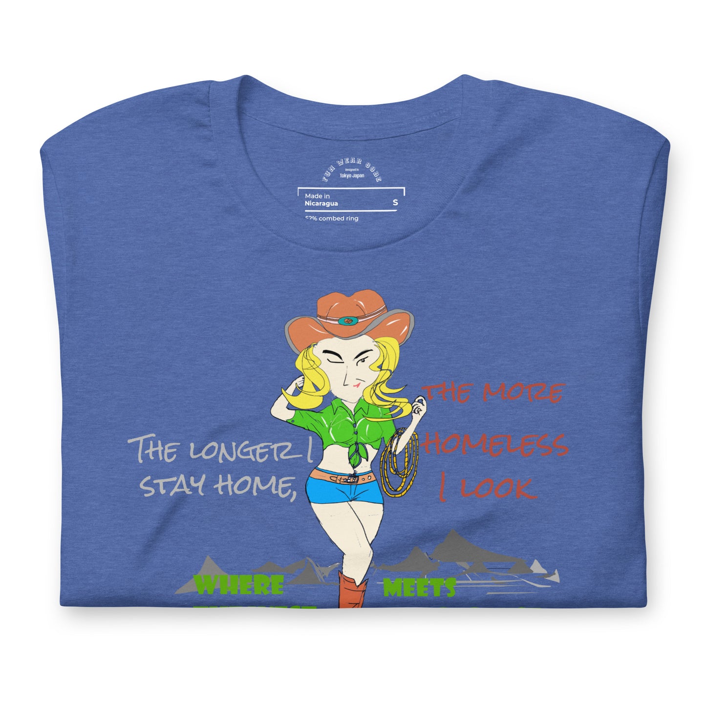 クラシックカウガールグラフィックTシャツ - 楽しいことが大好きな人のためのアメリカンスタイルTシャツ | FunWearCode