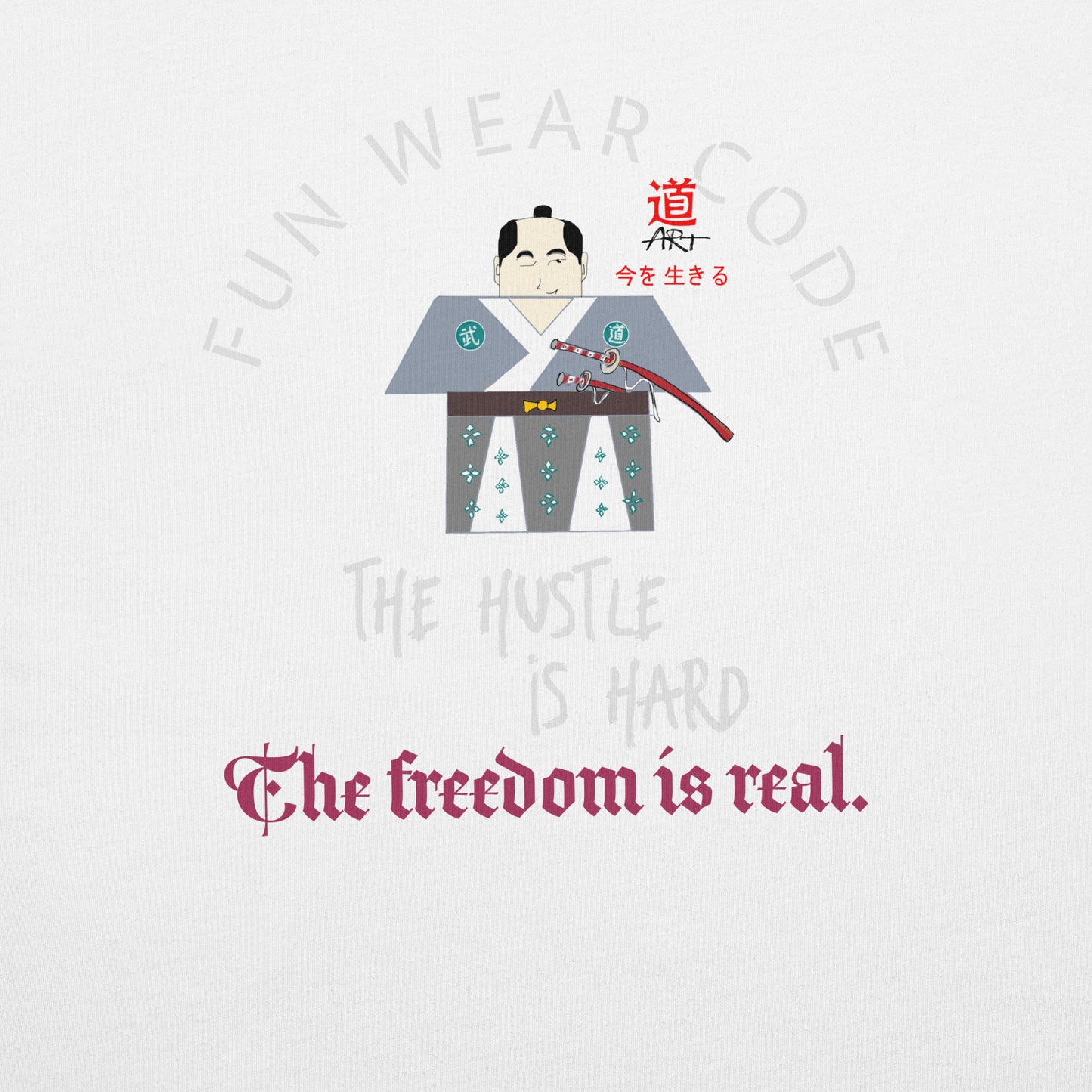 本格ユニセックス 格闘技Tシャツ - ヴィンテージスタイル サムライグラフィックTシャツ | FunWearCode