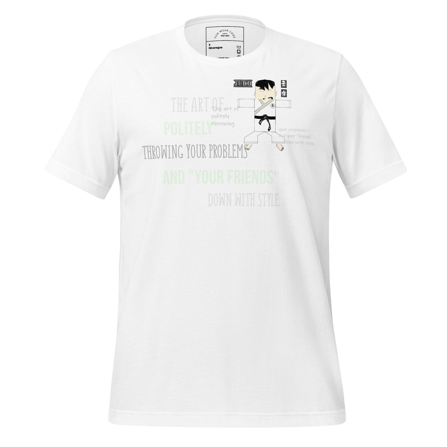 本格柔道テーマTシャツ - 楽しい格闘技グラフィックTシャツ | FunWearCode