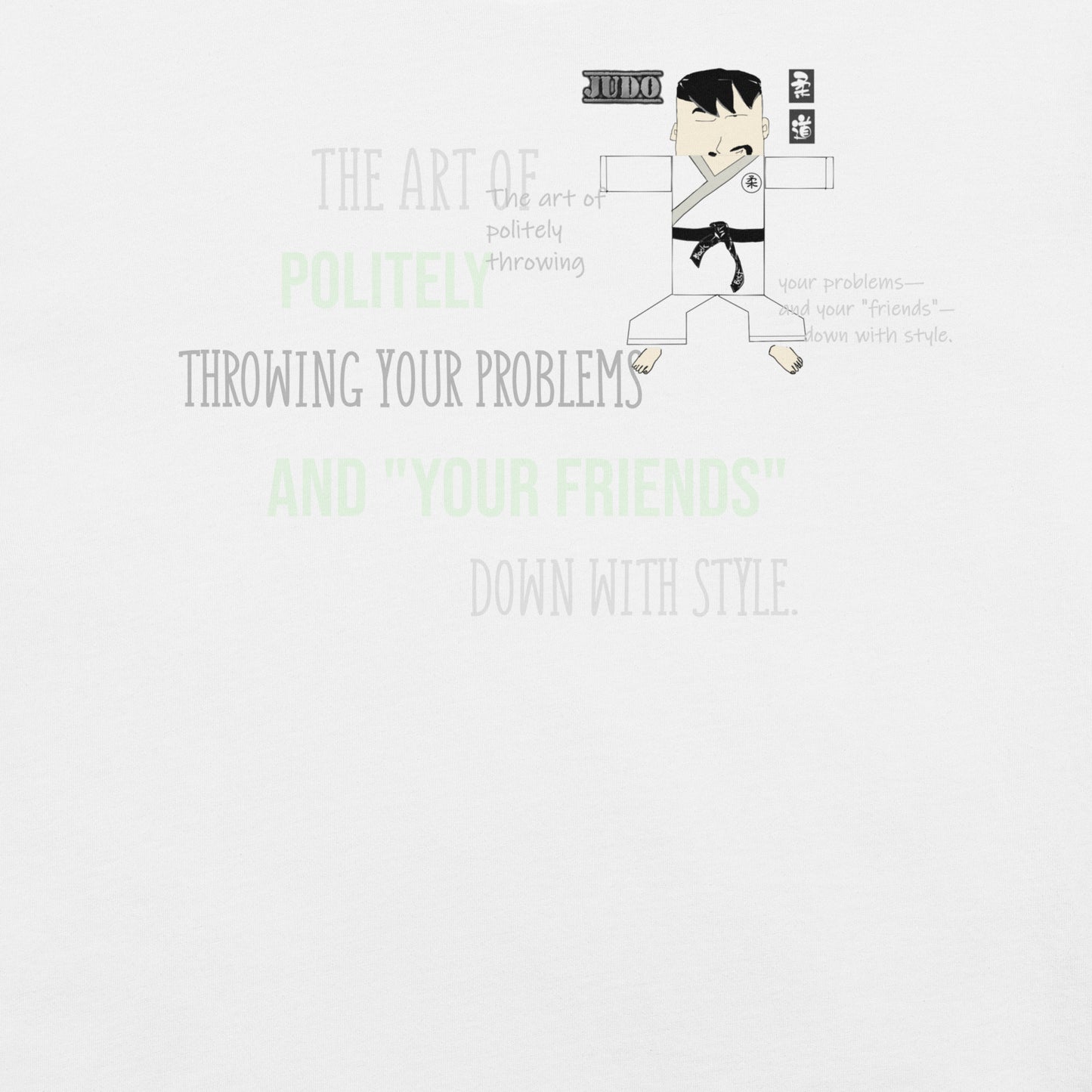 本格柔道テーマTシャツ - 楽しい格闘技グラフィックTシャツ | FunWearCode