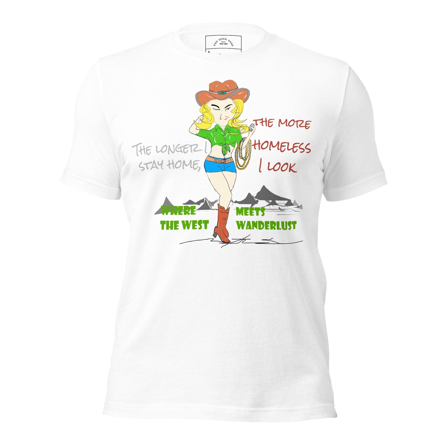 クラシックカウガールグラフィックTシャツ - 楽しいことが大好きな人のためのアメリカンスタイルTシャツ | FunWearCode