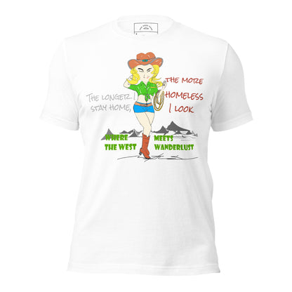 クラシックカウガールグラフィックTシャツ - 楽しいことが大好きな人のためのアメリカンスタイルTシャツ | FunWearCode