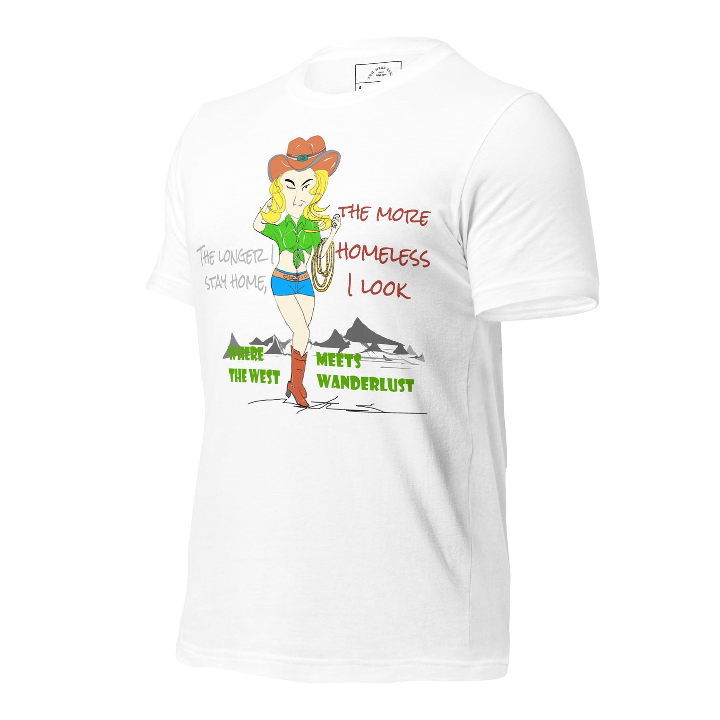 クラシックカウガールグラフィックTシャツ - 楽しいことが大好きな人のためのアメリカンスタイルTシャツ | FunWearCode